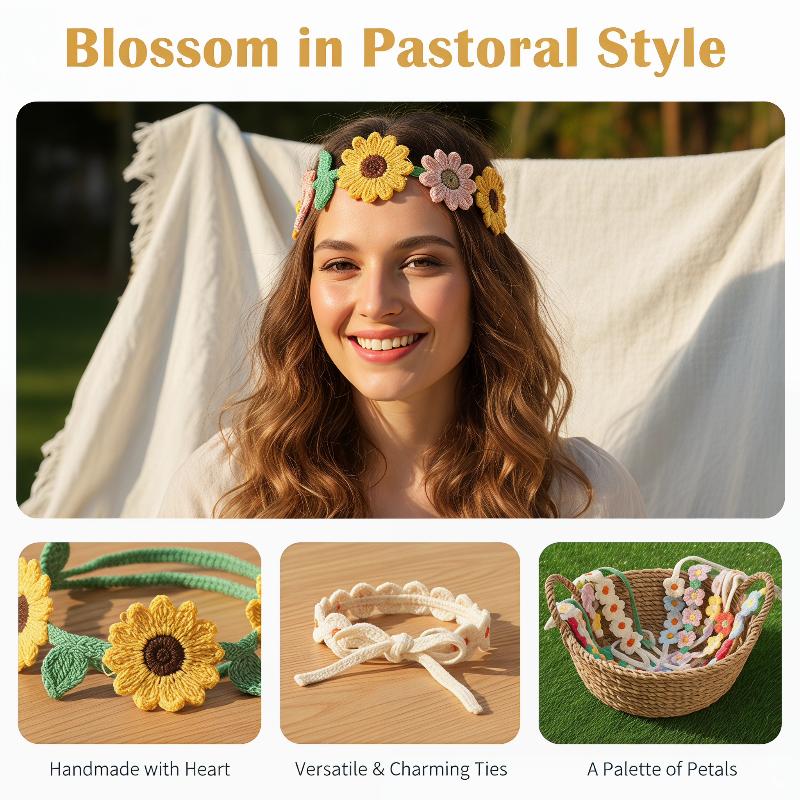 Travel Accessories Hawaii - Bunte Blumen-Turban-Stirnbänder Gestrickte Blumen-Haarbänder Strand-Bandanas Damen