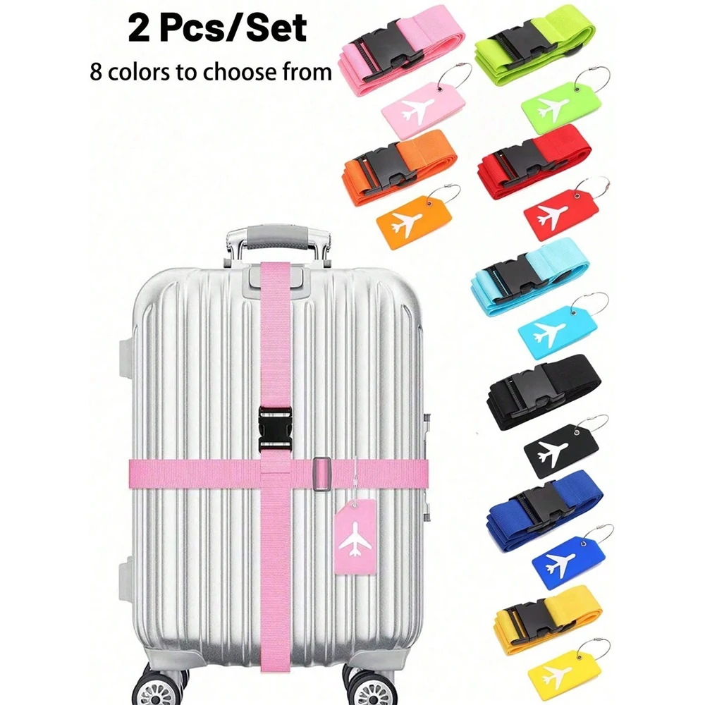 Travel Accessories List - Gepäckgurtset mit Gepäckanhänger. Mehrere Farben von