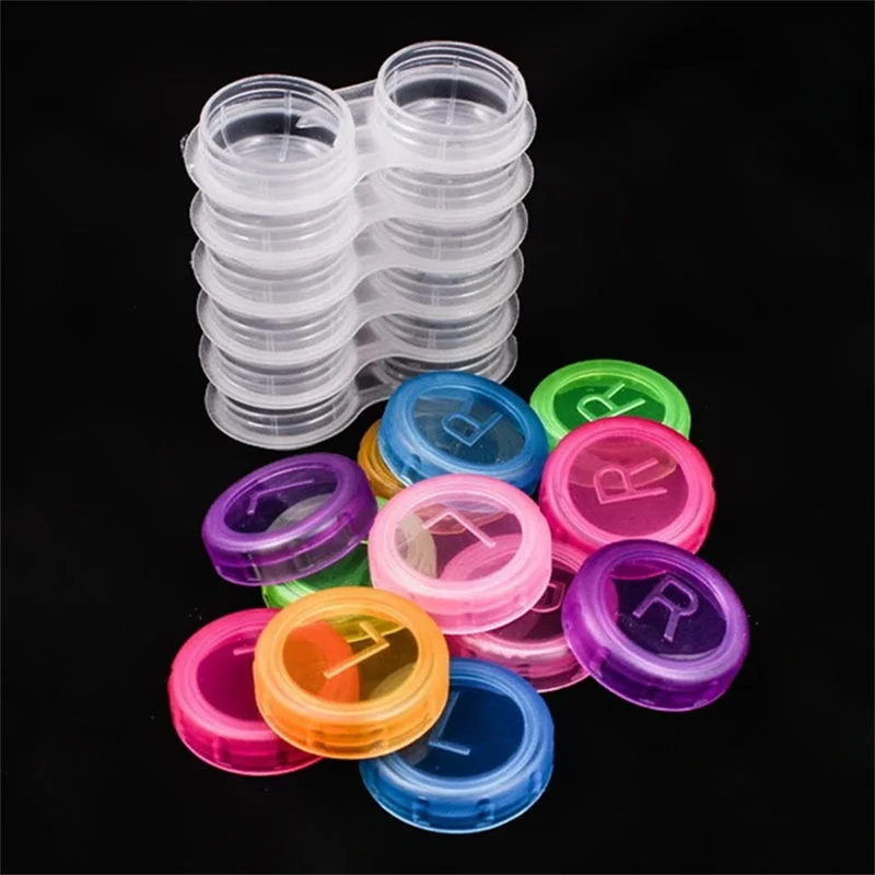 Travel Video Accessories - Bunte transparente Kontaktlinsenbehälter-Box, Behälter zum Einweichen