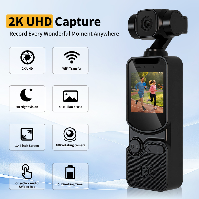Travel Video Accessories - Ultra-Kompakter HD 2K Taschenrekorder WIFI mit