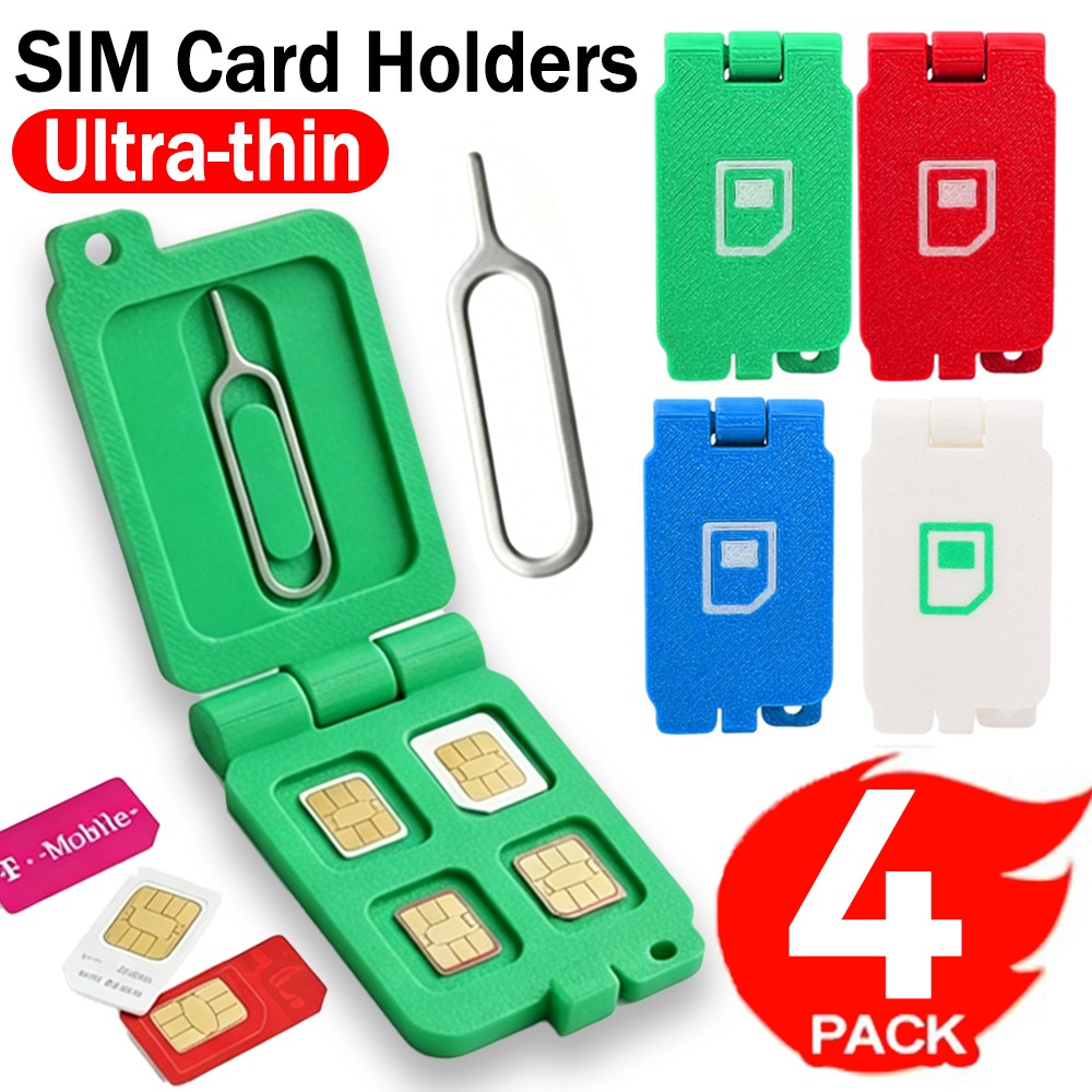 Sim Card Holder Case - Universeller Mini-SIM-Karten-Adapter Aufbewahrungsbox-Set mit Ausziehnadel für