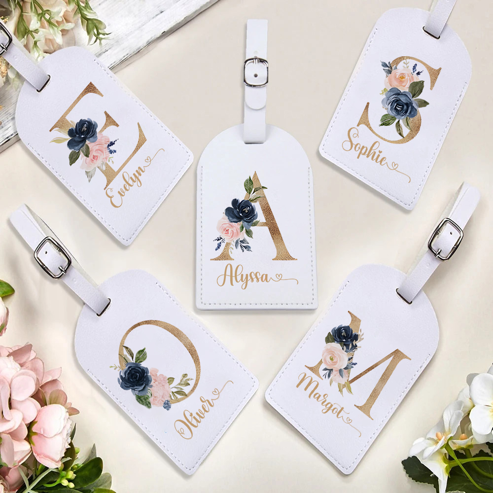 Travel Accessories Gifts For Her - Personalisiertes Monogramm-Gepäckanhänger, Initiale mit Namen, Koffer,