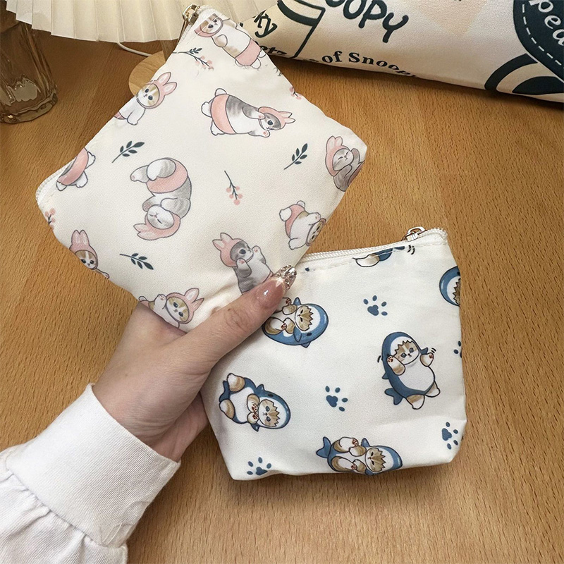 Travel Accessories For Japan - Japanischer Mofusand Hai-Katzen-Kosmetikbeutel, Cartoon-Leinwand-Aufbewahrungstasche, tragbare Reise-Kleinteile-Tasche,