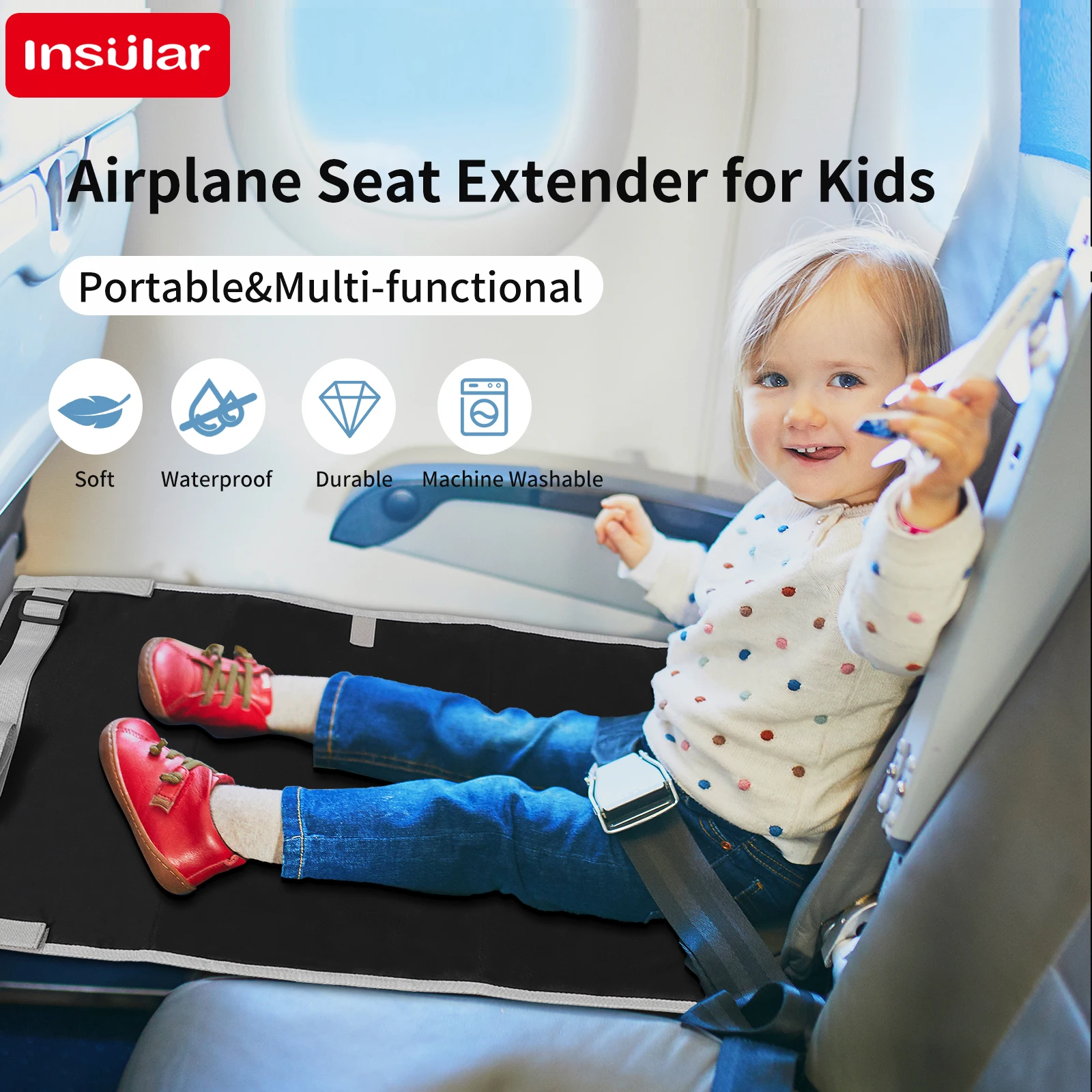 Travel Accessories For Kids - INSULAR Kinder Flugzeug Verlängerung Pad Tragbare