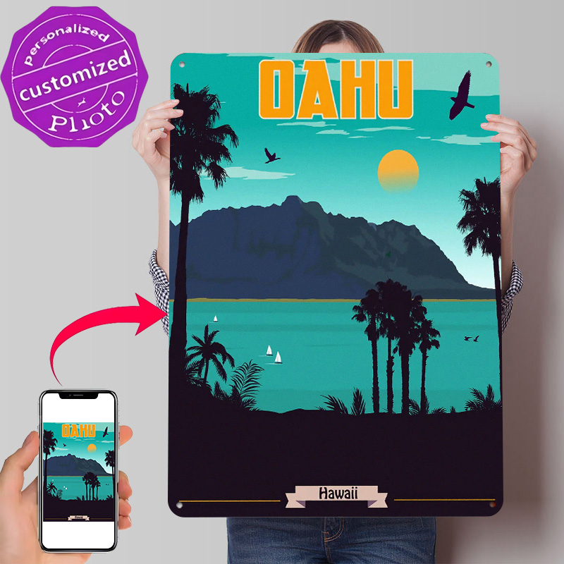 Travel Accessories Hawaii - Oahu Hawaii Reise 3D-Textur Gedrucktes Poster