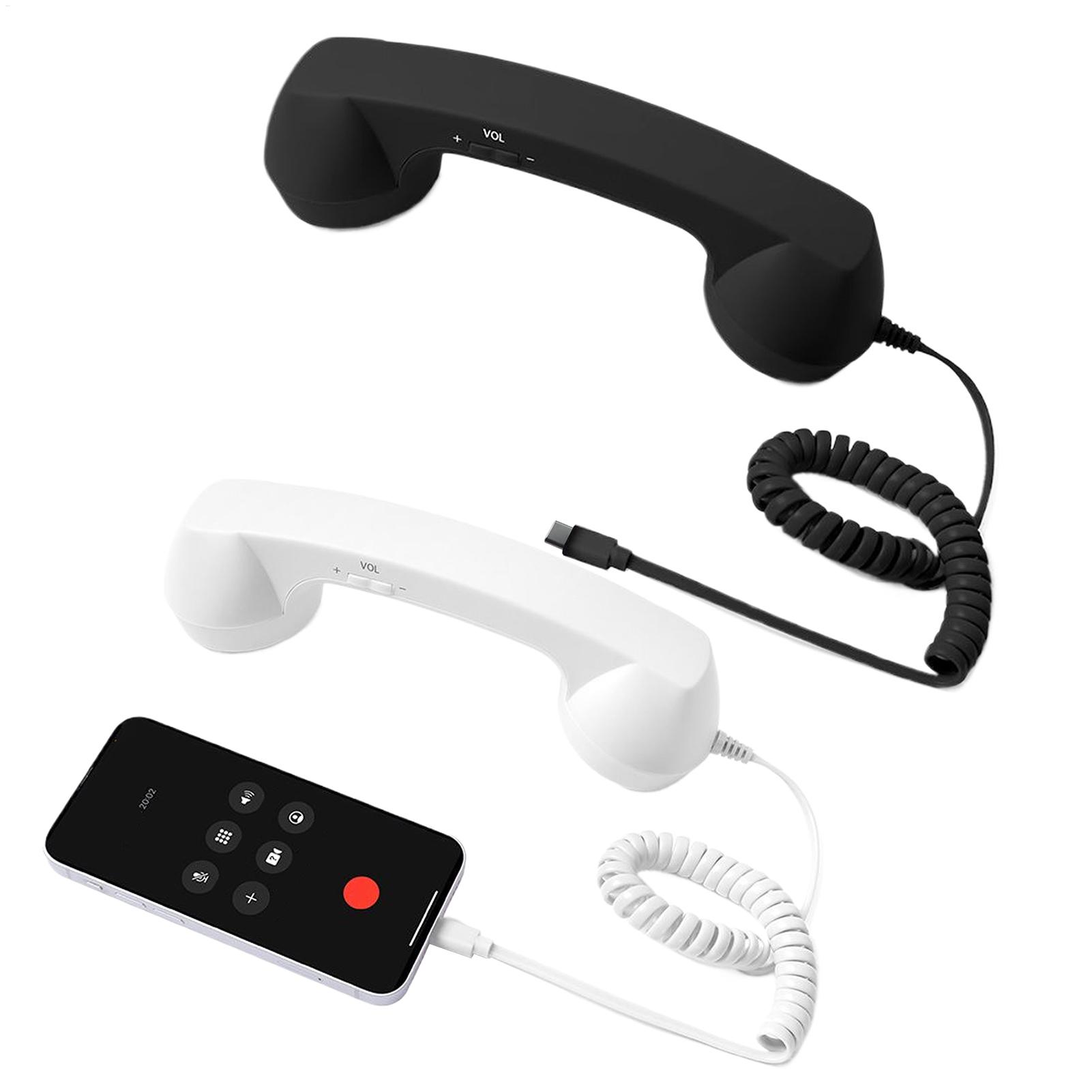 Travel Accessories Inc - Typ-C Retro-Telefonadapter, Festnetz-Konverter mit Mikrofon, Hörer,