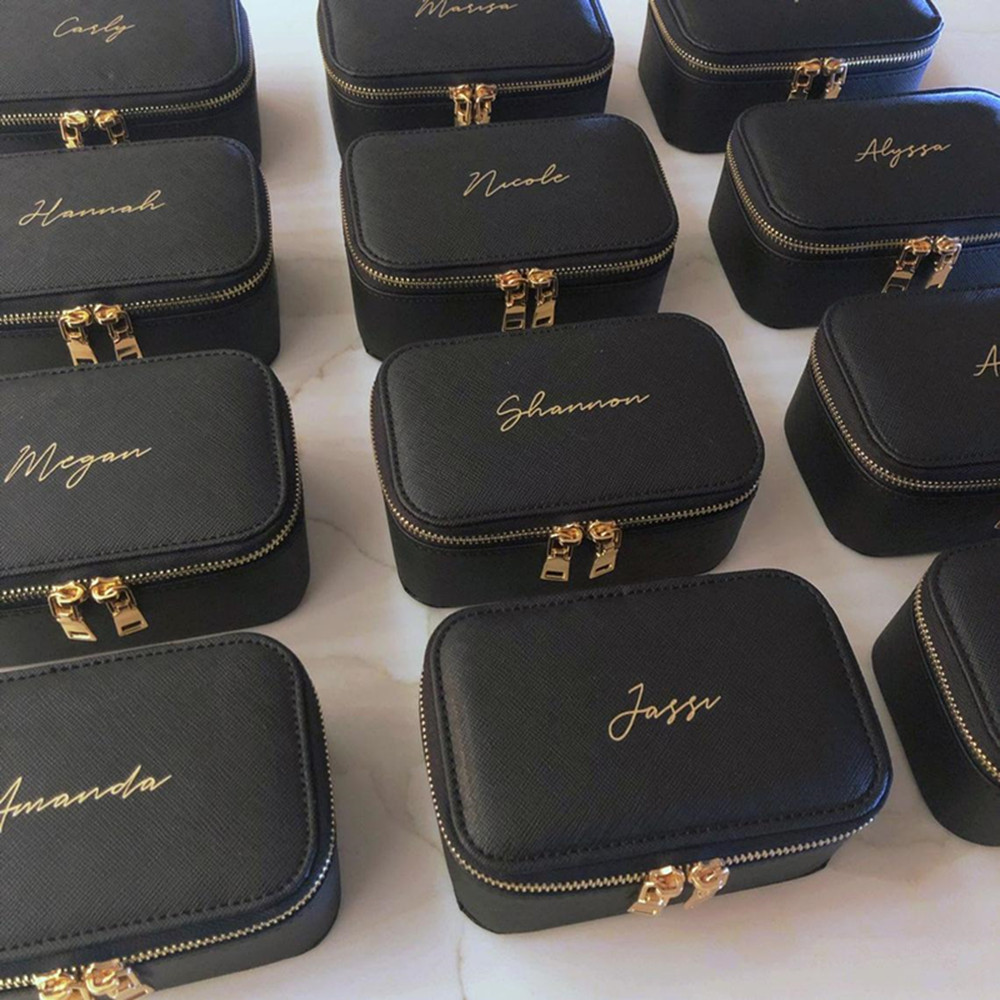 Travel Accessories Gifts For Her - Personalisierte Schmuckschatulle mit Namen, Reiseetui für