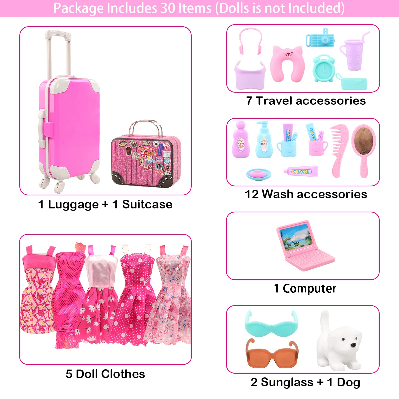 Barwa 30 pcs 4.5lnch Reise möb – Travel Accessories For Kids Bewertung und Preis